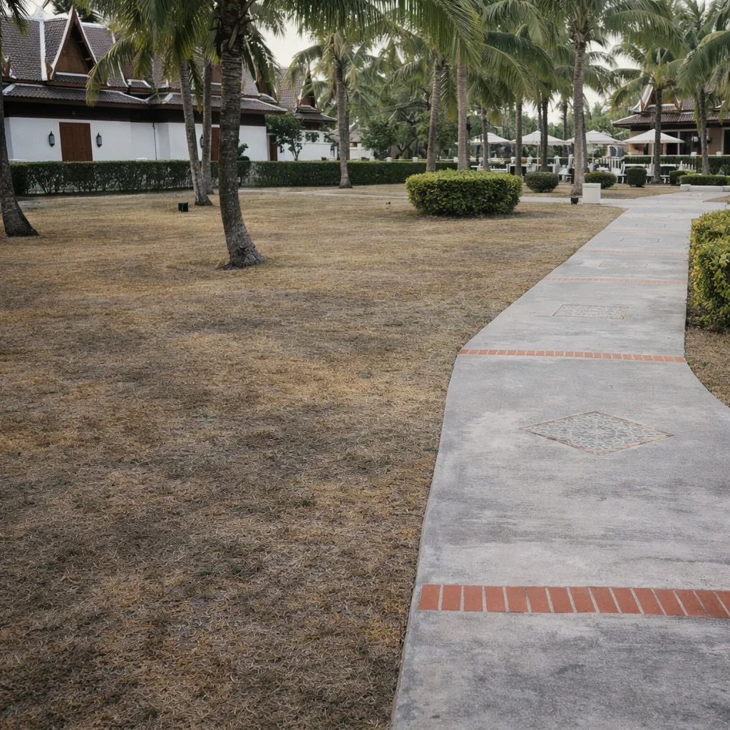 Antes - espacio sin césped sintético